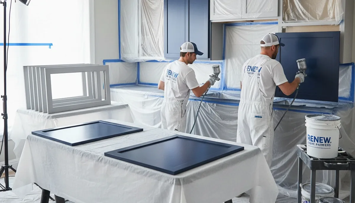 Professional cabinet painting in Indianapolis IN kitchen by expert house painters